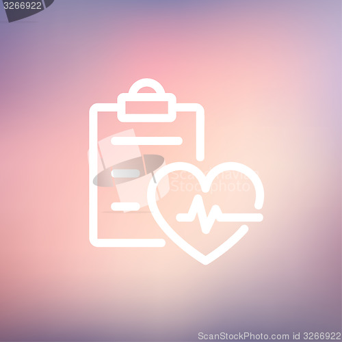 Image of Heartbeat record thin line icon