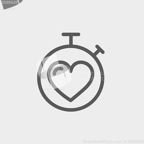 Image of Heart time thin line icon