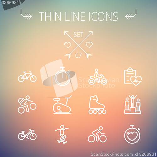 Image of Sports thin line icon set