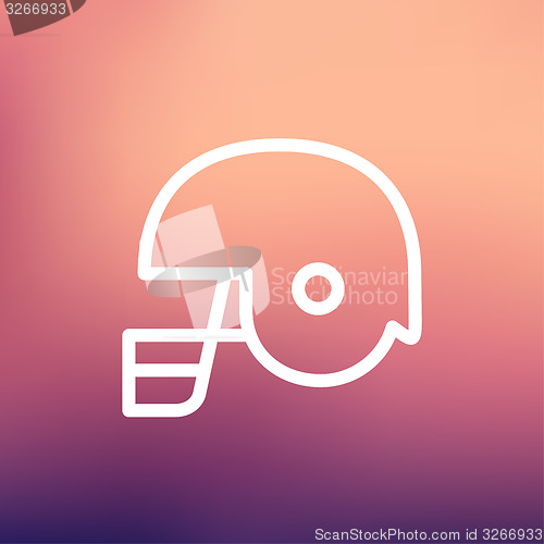 Image of Football helmet thin lien icon 