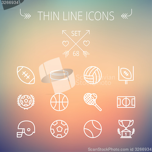 Image of Sports thin line icon set