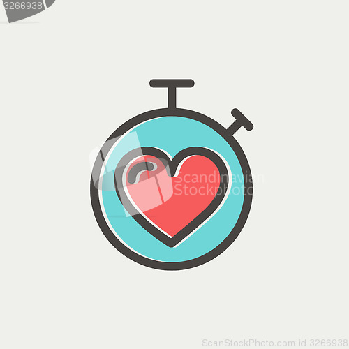 Image of Heart time thin line icon