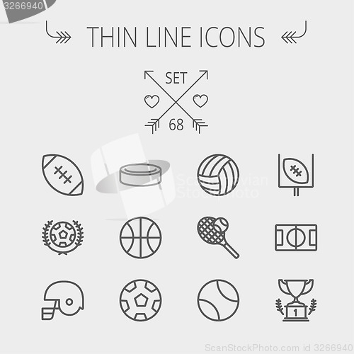 Image of Sports thin line icon set