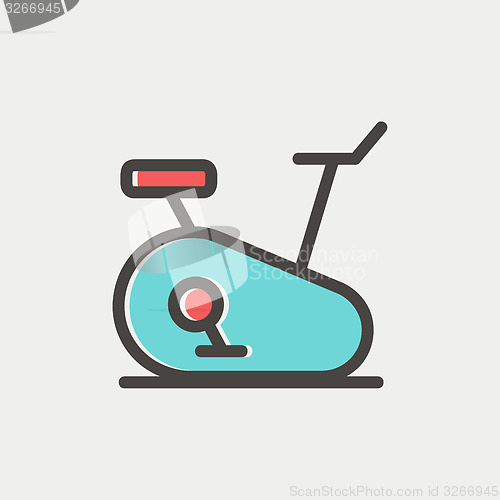 Image of Fitness cycling thin line icon