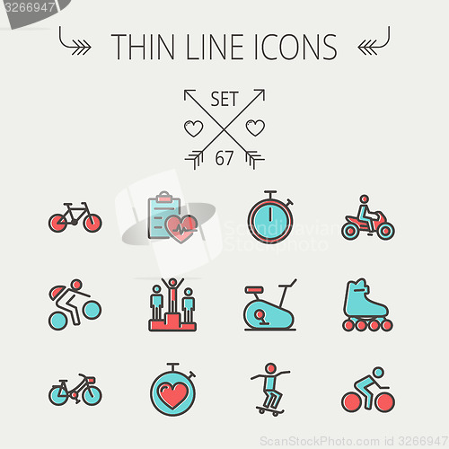 Image of Sports thin line icon set