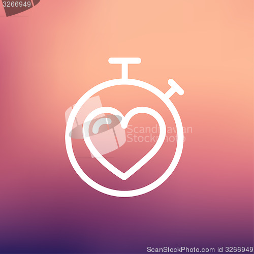 Image of Heart time thin line icon