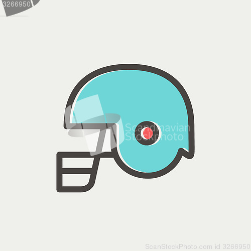 Image of Football helmet thin lien icon 