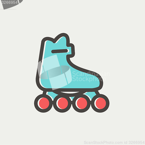 Image of Roller skate thin line icon