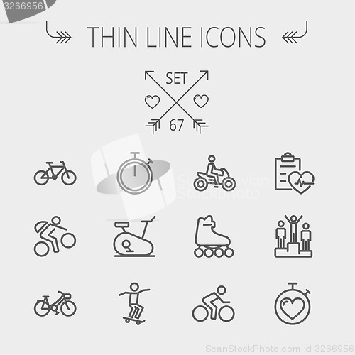 Image of Sports thin line icon set