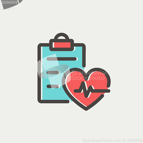 Image of Heartbeat record thin line icon