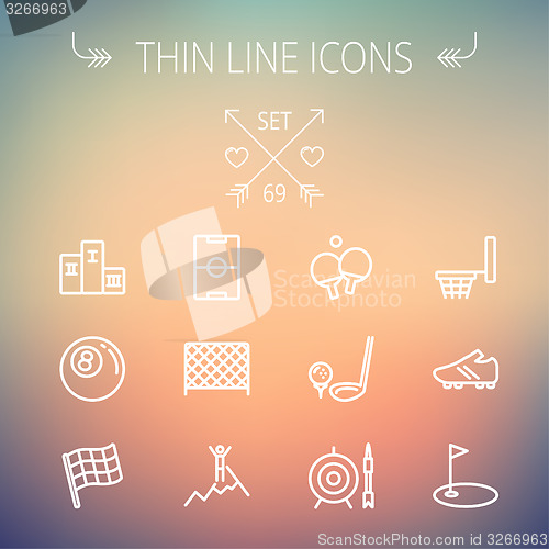 Image of Sports thin line icon set