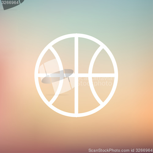 Image of Basketball ball thin line icon