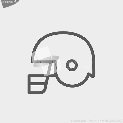 Image of Football helmet thin lien icon 