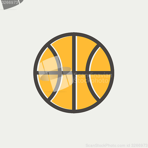 Image of Basketball ball thin line icon