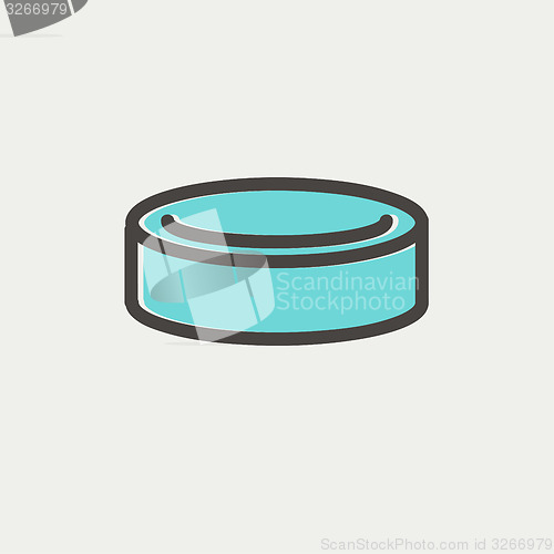 Image of Hockey puck thin line icon