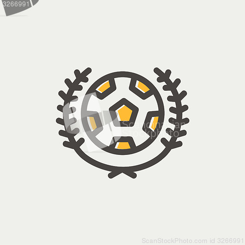 Image of Sports soccer logo badges thin line icon