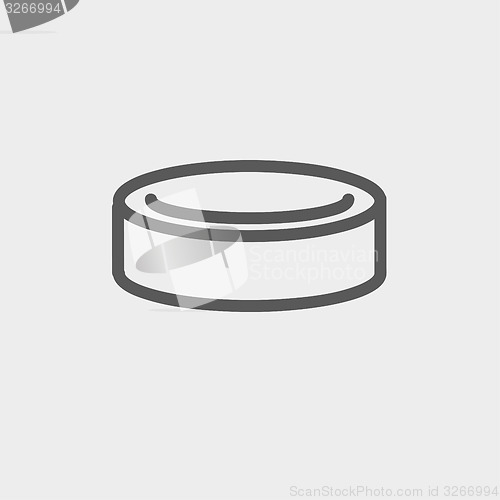 Image of Hockey puck thin line icon