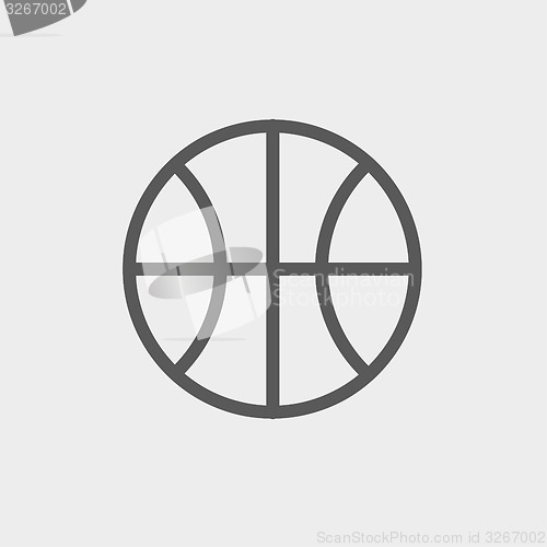 Image of Basketball ball thin line icon