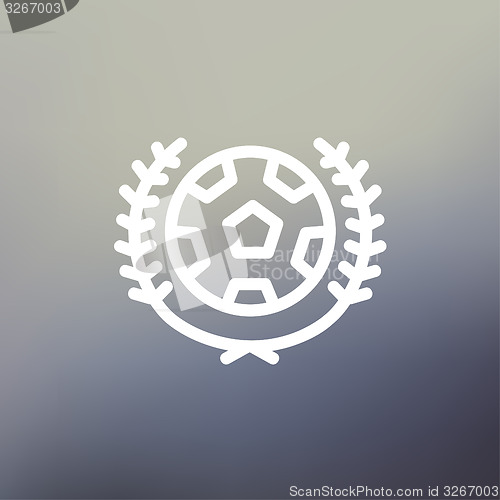 Image of Sports soccer logo badges thin line icon