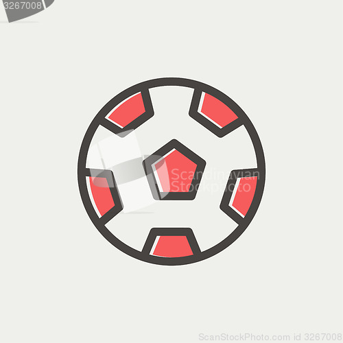 Image of Soccer ball thin line icon
