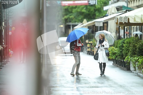 Image of Two women walking on street