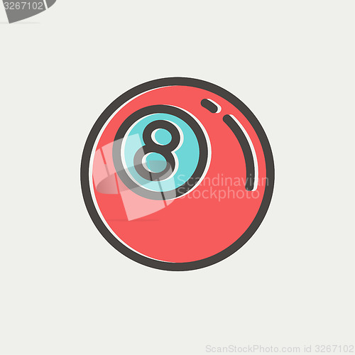 Image of Billiard ball thin line icon