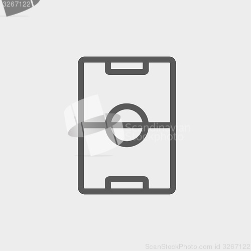 Image of Soccer field thin line icon