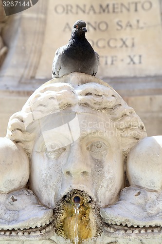 Image of Fountain on the Piazza della Rotonda in Rome, Italy