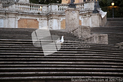 Image of  Spanish square with Spanish Steps  in Rome Italy 