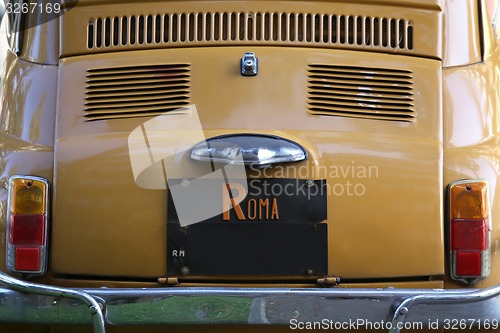 Image of Old car at the city street, Roma, Italy