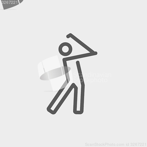 Image of Golfer thin line icon