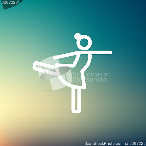 Image of Ballet dancing thin line icon