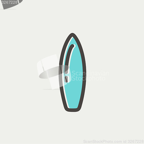 Image of Surfboard thin line icon