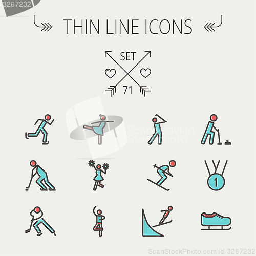 Image of Sports thin line icon set