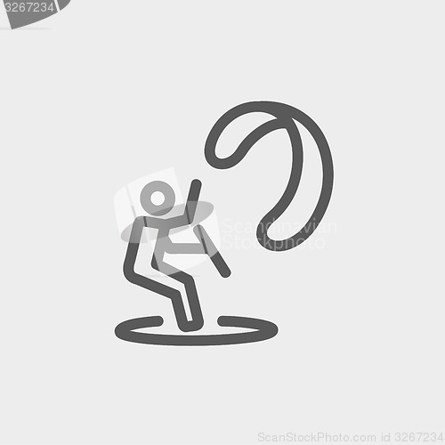 Image of Skydiving thin line icon