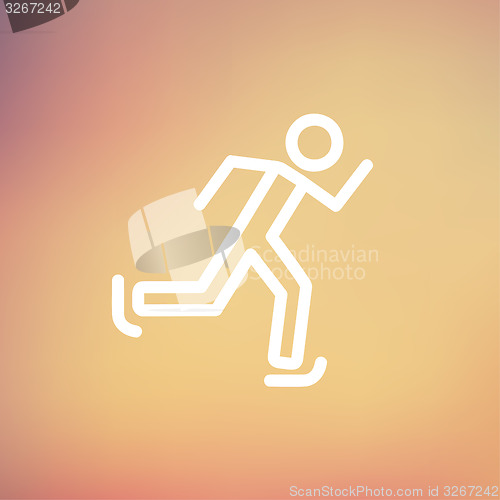 Image of Running man thin line icon
