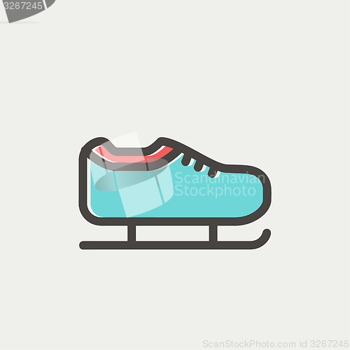 Image of Ice skate thin line icon