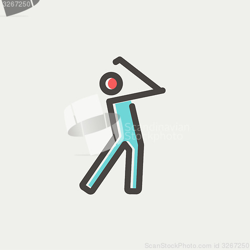 Image of Golfer thin line icon