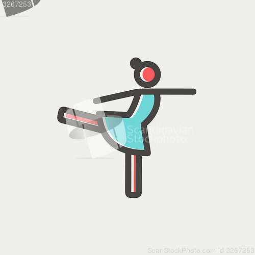 Image of Ballet dancing thin line icon