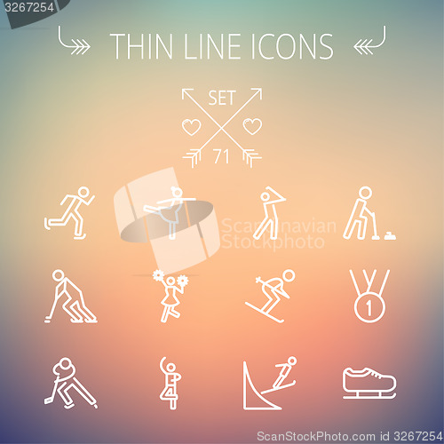 Image of Sports thin line icon set