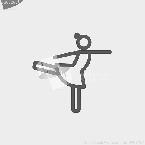 Image of Ballet dancing thin line icon