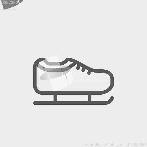 Image of Ice skate thin line icon