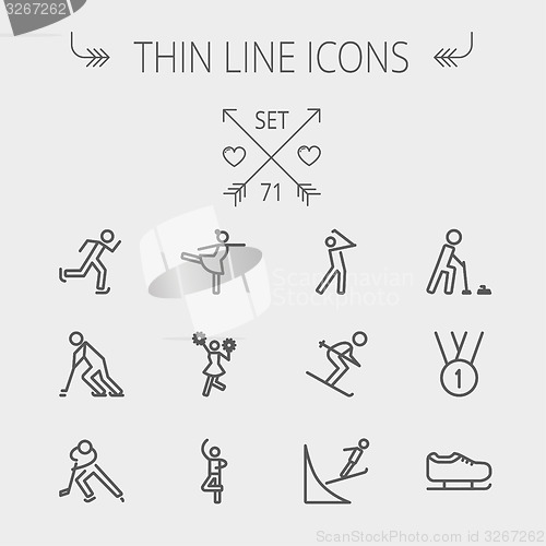 Image of Sports thin line icon set