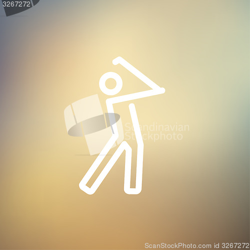 Image of Golfer thin line icon