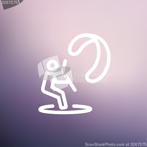 Image of Skydiving thin line icon