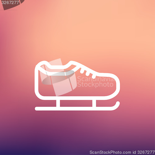 Image of Ice skate thin line icon