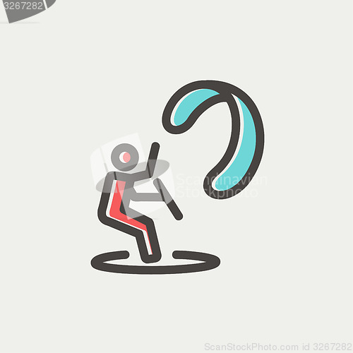 Image of Skydiving thin line icon