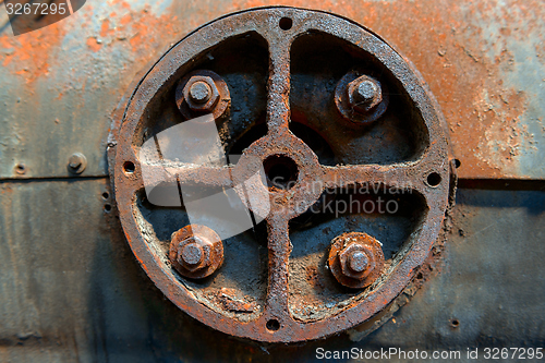 Image of Industrial worn metal closeup photo