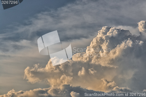 Image of Beautiful sky with fluffy clouds