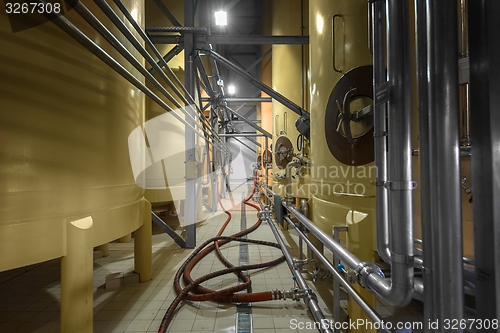 Image of Industrial interior with welded silos